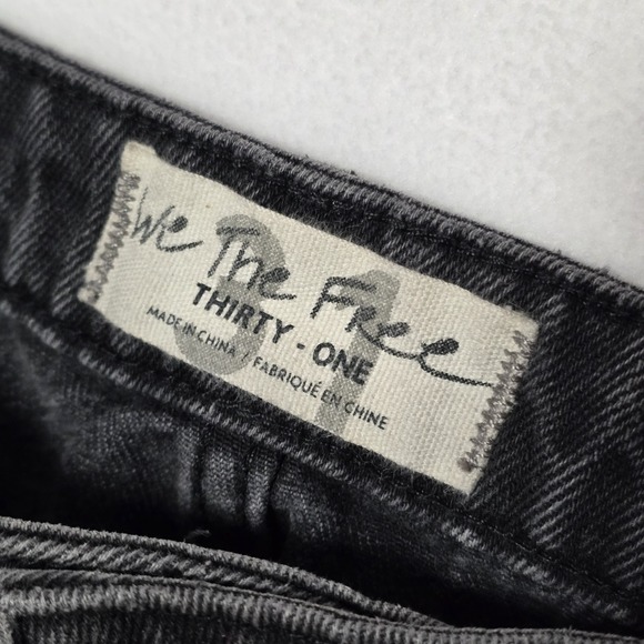 We The Free Faded A Line Womens Mini Skirt Black Denim Casual Distressed Size 31 - Picture 4 of 12